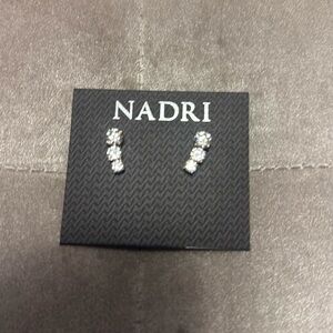 Nadri post earrings, 1/5 inch, stunning sparkle